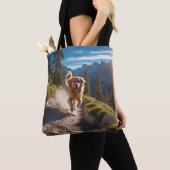 Golden Retriever Elegant Shoulder Tote Bag トートバッグ (クローズアップ)