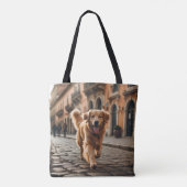 Golden Retriever Elegant Shoulder Tote Bag トートバッグ (裏面)