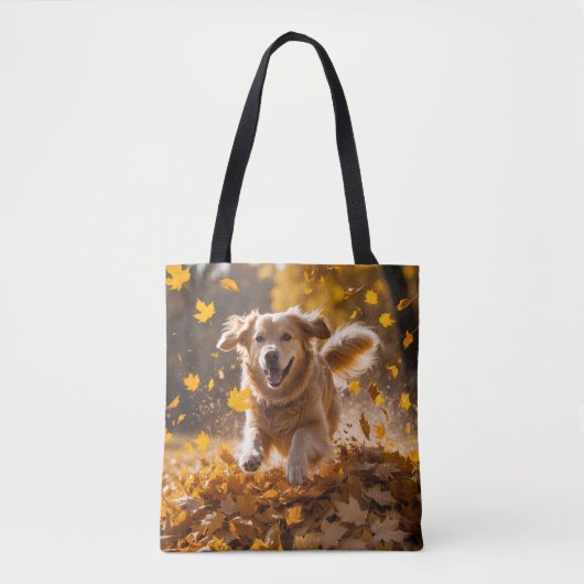Golden Retriever Elegant Shoulder Tote Bag トートバッグ (正面)