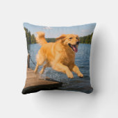 Golden Retriever Elegant Throw Pillow クッション (裏面)