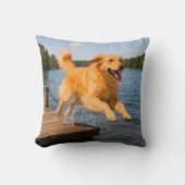 Golden Retriever Elegant Throw Pillow クッション (正面)