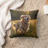 Golden Retriever Elegant Throw Pillow クッション (ブランケット)