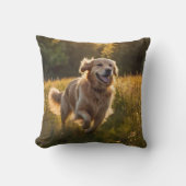 Golden Retriever Elegant Throw Pillow クッション (正面)