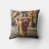 Golden Retriever Elegant Throw Pillow クッション (裏面)