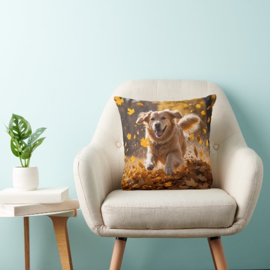 Golden Retriever Elegant Throw Pillow クッション (椅子)