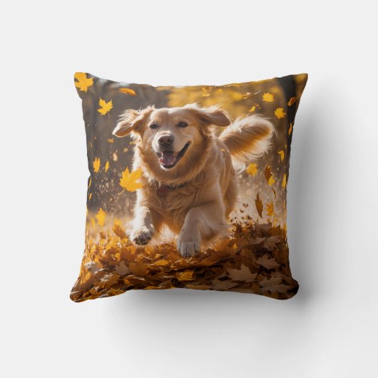 Golden Retriever Elegant Throw Pillow クッション (裏面)