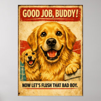 Golden Retriever Encouragement Poster ポスター