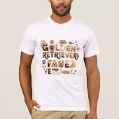 Golden Retriever Face Playful Typography Tシャツ (正面)