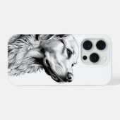 Golden Retriever Fine Line Art Phone Case | Artist iPhoneケース (裏面横)