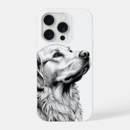Golden Retriever Fine Line Art Phone Case | Artist iPhone 15 Proケース