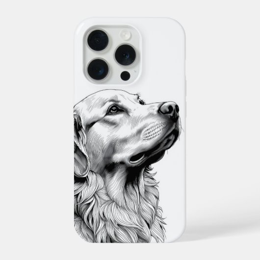 Golden Retriever Fine Line Art Phone Case | Artist iPhoneケース (裏面)