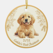 Golden Retriever First Christmas  セラミックオーナメント (正面)