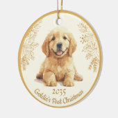 Golden Retriever First Christmas  セラミックオーナメント (左)