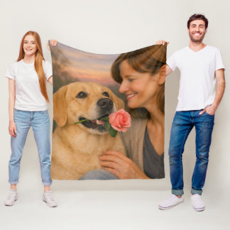 Golden Retriever Fleece Blanket – Cozy Pet Art フリースブランケット