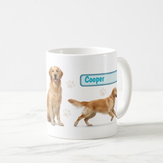 Golden Retriever Full Wrap Mug Design コーヒーマグカップ (正面右)