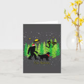Golden Retriever Funny Bigfoot Christmas Alien Ufo カード (黄色い花)