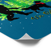 Golden Retriever Funny Bigfoot Christmas Alien Ufo ポスター (角)