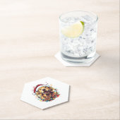 Golden Retriever Funny dog Christmas Santa Hat lig ペーパーコースター (インサイチュ)