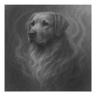 Golden Retriever GeoRealism Portrait – Calm and Lo フォトプリント