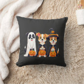 Golden Retriever Ghost Halloween Trick Or Treat Do クッション (ブランケット)