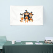 Golden Retriever Ghost Halloween Trick Or Treat Do 横断幕 (トレードショー)