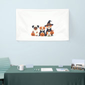 Golden Retriever Ghost Halloween Trick Or Treat Do 横断幕 (トレードショー)