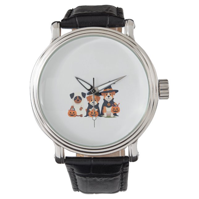 Golden Retriever Ghost Halloween Trick Or Treat Do 腕時計 (正面)