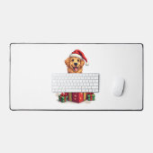 Golden Retriever Gift Wrap デスクマット (キーボード&マウス)