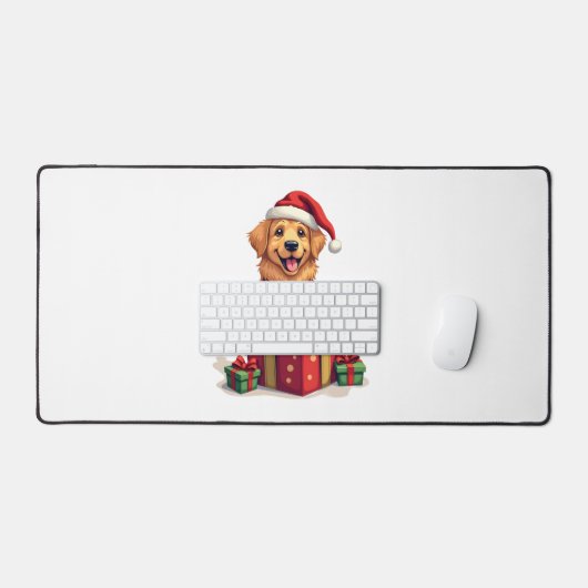 Golden Retriever Gift Wrap デスクマット (キーボード&マウス)