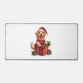 Golden Retriever Gift Wrap デスクマット (正面)