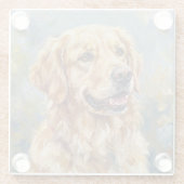 Golden Retriever Glass Coasters for Dog Lovers ガラスコースター (裏面)