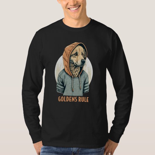 Golden Retriever Goldens Rule Hoodie  Cool Tシャツ (正面)