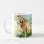 Golden Retriever Golf Watercolor  コーヒーマグカップ (左)