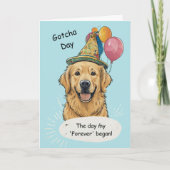 Golden Retriever Gotcha Day Celebration カード (正面)