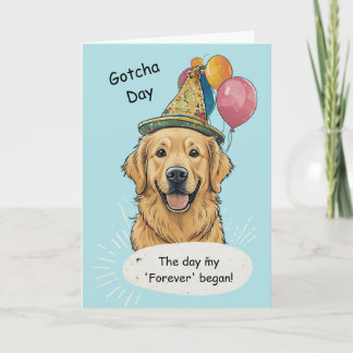 Golden Retriever Gotcha Day Celebration カード