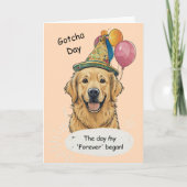 Golden Retriever Gotcha Day Celebration カード (正面)