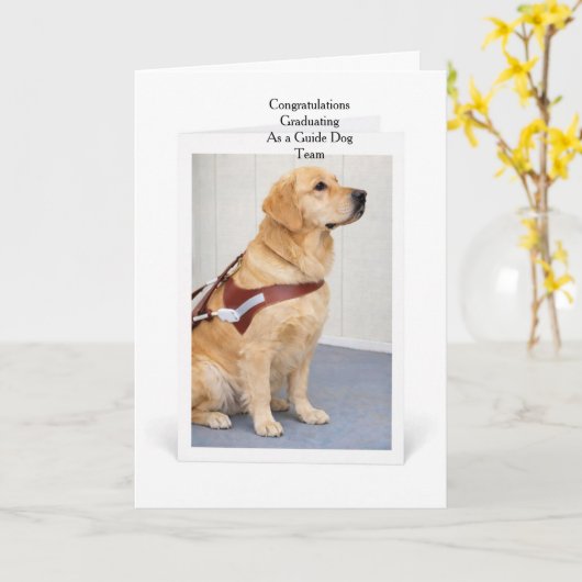 Golden Retriever Guide Dog Graduation カード (黄色い花)