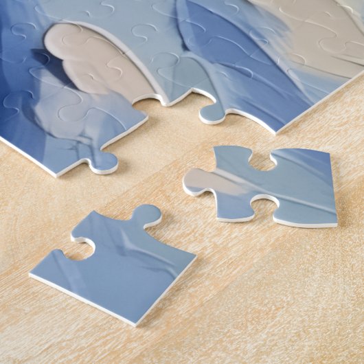 Golden Retriever Guiding Light in Snowy Forest ジグソーパズル (側面)