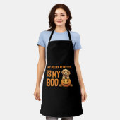 Golden Retriever Halloween エプロン (着用した状態)