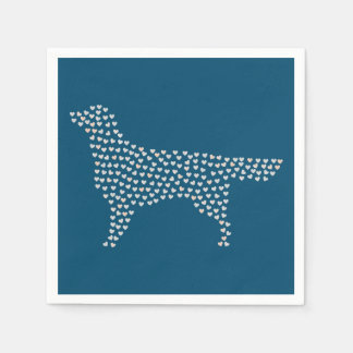 Golden Retriever Hearts スタンダードカクテルナプキン