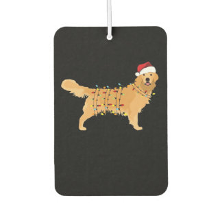 Golden Retriever Holiday Christmas Light Essential カーエアーフレッシュナー