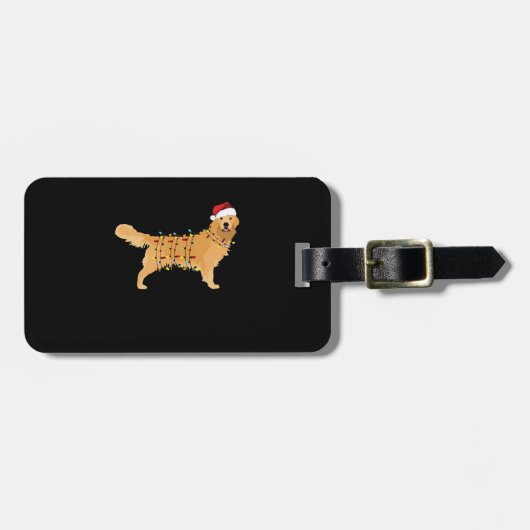 Golden Retriever Holiday Christmas Light Essential ラゲッジタグ (正面横)