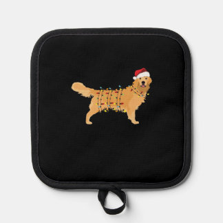 Golden Retriever Holiday Christmas Light Essential 鍋敷き