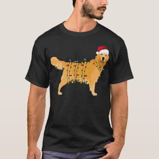 Golden Retriever Holiday Christmas Light Gift Hall Tシャツ