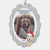 Golden Retriever Holiday Pun Photo オーナメントカード (左)