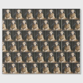 Golden Retriever Hosting a Podcast ラッピングペーパー (フラット)