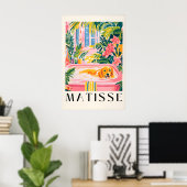 Golden Retriever in Bathtub Art Print Matisse ポスター (ホームオフィス)