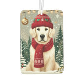 Golden Retriever in Festive Sweater - Cozy Christm カーエアーフレッシュナー (裏面)