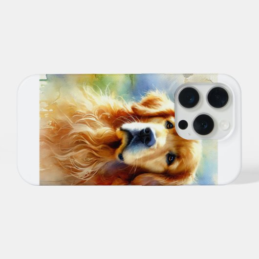 Golden Retriever in Harmony 010924AREF126 - Waterc iPhoneケース (裏面横)