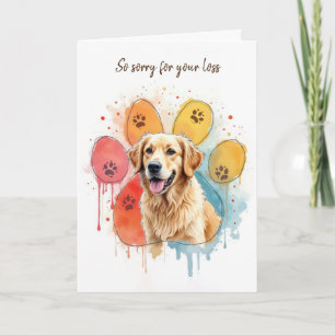 Golden Retriever in Paw Print カード